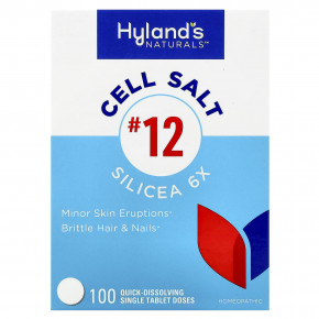 Hyland's Naturals, Cell Salt # 12, Silicea 6X, 100 быстрорастворимых таблеток - описание | фото