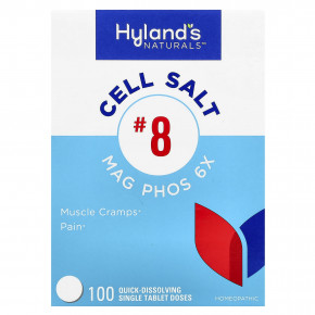 Hyland's Naturals, Cell Salt # 8, Mag Phos 6X, 100 быстрорастворимых таблеток - описание | фото
