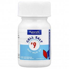 Hyland's Naturals, Cell Salt # 9, Nat. Mur 6X, 100 быстрорастворимых отдельных таблеток - описание | фото