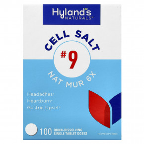 Hyland's Naturals, Cell Salt # 9, Nat. Mur 6X, 100 быстрорастворимых отдельных таблеток в Москве - eco-herb.ru | фото