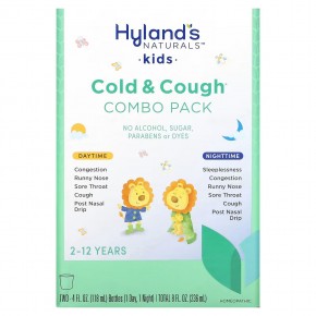 Hyland's, Kids, Cold & Cough Combo Pack, Daytime/Nighttime, Age 2-12 Years, 2 Bottles, 4 fl oz (118 ml) Each в Москве - eco-herb.ru | фото
