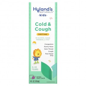 Hyland's Naturals, средство от простуды и кашля для детей, для приема днем, от 2 до 12 лет, со вкусом натурального винограда, 118 мл (4 жидк. унций) в Москве - eco-herb.ru | фото