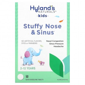 Hyland's Naturals, таблетки для детей при заложенности носа и носовых пазух, от 2 до 12 лет, 50 быстрорастворимых таблеток в Москве - eco-herb.ru | фото