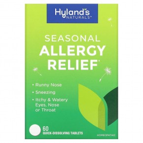 Hyland's Naturals, Seasonal Allergy Relief, 60 быстрорастворимых таблеток в Москве - eco-herb.ru | фото