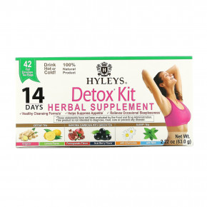 Hyleys Tea, 14 Days Detox Kit, ассорти, 42 чайных пакетика в фольгированных пакетиках, 63 г (2,22 унции) в Москве - eco-herb.ru | фото