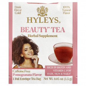Hyleys Tea, Beauty Tea, гранат, без кофеина, 25 чайных пакетиков в фольгированных конвертах, 37,5 г (1,32 унции) в Москве - eco-herb.ru | фото