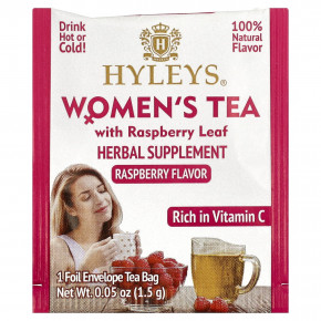 Hyleys Tea, чай для женщин с листьями малины, малина, 25 чайных пакетиков в фольге, 37,5 г (1,32 унции) в Москве - eco-herb.ru | изображение Hyleys Tea, чай для женщин с листьями малины, малина, 25 чайных пакетиков в фольге, 37,5 г (1,32 унции) в Москве - eco-herb.ru | фото