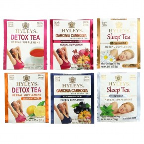 Hyleys Tea, Detox Kit, 14-дневное очищение, разные вкусы, 42 чайных пакетика в фольгированной упаковке, 63,0 г (2,22 унции) в Москве - eco-herb.ru | фото