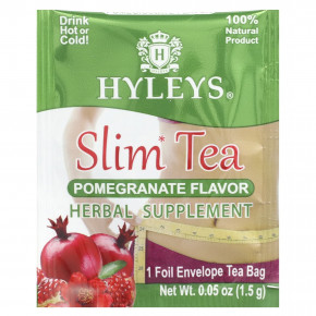 Hyleys Tea, Slim Tea, гранат, чайные пакетики в фольгированных пакетиках, 37,5 г (1,32 унции) в Москве - eco-herb.ru | фото