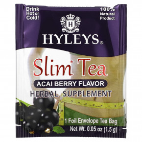 Hyleys Tea, Slim Tea, ягоды асаи, чайные пакетики в 50 фольгированных пакетиках, 75 г (2,64 унции) в Москве - eco-herb.ru | фото