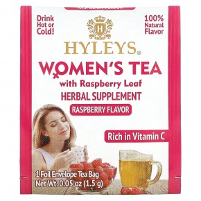 Hyleys Tea, Женский чай с листьями малины, малина, 25 чайных пакетиков в фольгированной упаковке, по 1,5 г (0,05 унции) в Москве - eco-herb.ru | фото