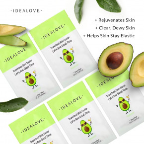 Idealove, Superfood Skin Savior, маска для лица с суперфудами, авокадо, 5 шт. по 20 мл (0,68 жидк. унции) в Москве - eco-herb.ru | фото