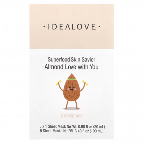 Idealove, Superfood Skin Savior, маска для лица с суперфудами, миндаль, 5 шт. по 20 мл (0,68 жидк. унции) в Москве - eco-herb.ru | фото