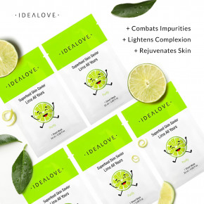 Idealove, Superfood Skin Savior, маска с суперфудами, лайм, 5 шт. по 20 мл (0,68 жидк. унции) в Москве - eco-herb.ru | фото