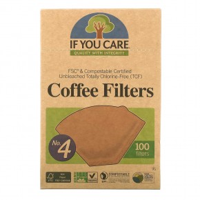 If You Care, Фильтры для кофе, № 4 размер 100 фильтров в Москве - eco-herb.ru | фото