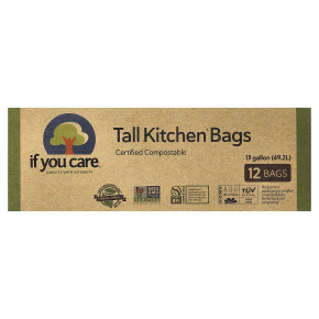If You Care, Tall Kitchen Bags, 13 галлонов, 12 шт. - описание | фото