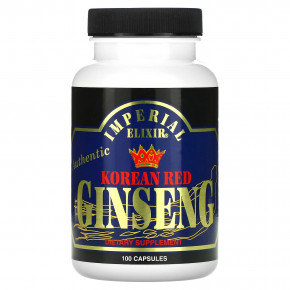 Imperial Elixir, Корейский красный женьшень, 100 капсул (300 мг на капсулу) - описание | фото