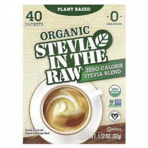 Organic Stevia In the Raw®, ноль калорийная смесь стевии, 40 пакетиков, 32 г (1,12 унции) - описание | фото