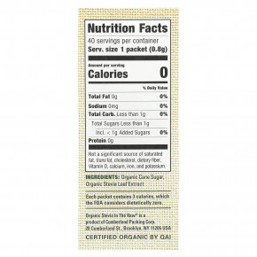 Organic Stevia In the Raw®, ноль калорийная смесь стевии, 40 пакетиков, 32 г (1,12 унции) в Москве - eco-herb.ru | фото