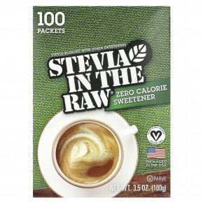 In the Raw, Stevia In The Raw®, нулевой подсластитель, 100 пакетиков, 100 г (3,5 унции) - описание