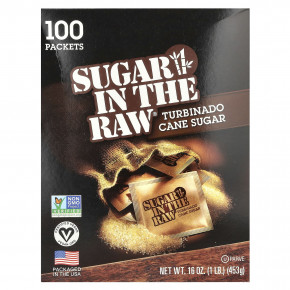 In the Raw, Sugar In The Raw®, тростниковый сахар Turbinado, 100 пакетиков, 453 г (16 унций) в Москве - eco-herb.ru | фото