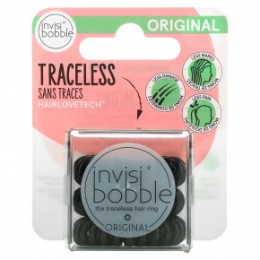 Invisibobble, Original, бесследное кольцо для волос, черный, 3 шт. В упаковке - описание