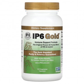 IP-6 International, IP6 Gold, формула для поддержки иммунитета, 120 вегетарианских капсул - описание