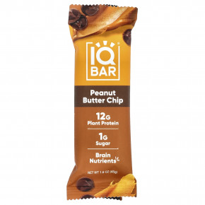 IQBAR, протеиновый батончик с растительными протеинами, чипсы с арахисовой пастой, 12 батончиков по 45 г (1,6 унции) в Москве - eco-herb.ru | фото