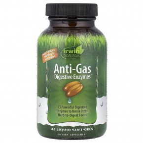 Irwin Naturals, Anti-Gas Digestive Enzymes™, 45 капсул с жидкостью в Москве - eco-herb.ru | изображение Irwin Naturals, Anti-Gas Digestive Enzymes™, 45 капсул с жидкостью в Москве - eco-herb.ru | фото