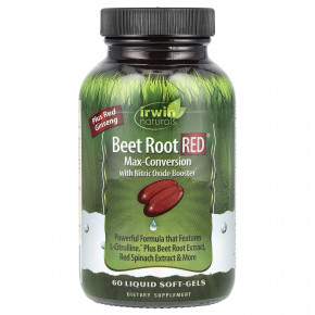 Irwin Naturals, Beet Root RED®, максимальная конверсия с добавкой оксида азота, 60 желатиновых капсул в Москве - eco-herb.ru | фото