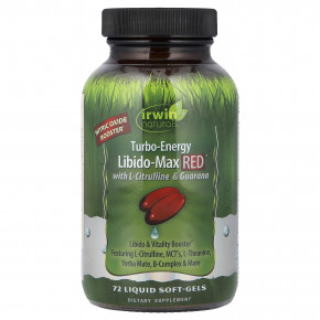 Irwin Naturals, Boost-Energy, Libido-Max RED™, с L-цитруллином и гуараной, 72 капсулы с жидкостью в Москве - eco-herb.ru | фото
