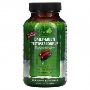 Irwin Naturals, Daily-Multi Testosterone Up Booster для мужчин, 60 желатиновых капсул в Москве - eco-herb.ru | фото