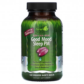 Irwin Naturals, Good Mood Sleep PM, добавка для улучшения сна, 54 желатиновых капсулы в Москве - eco-herb.ru | фото