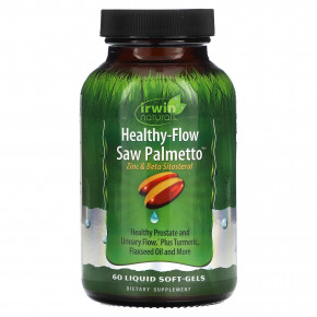 Irwin Naturals, Healthy-Flow Saw Palmetto, 60 желатиновых капсул - описание | фото