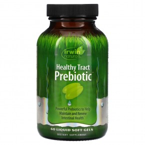 Irwin Naturals, Healthy Tract Prebiotic, пребиотик для здоровья кишечника, 60 капсул с жидкостью в Москве - eco-herb.ru | фото