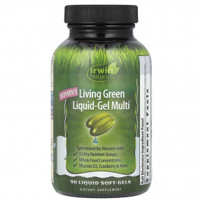 Irwin Naturals, Living Green Liquid-Gel Multi® для женщин, 90 мягких таблеток в Москве - eco-herb.ru | фото