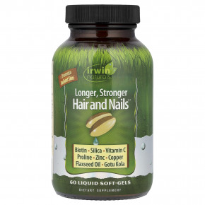 Irwin Naturals, Longer, Stronger Hair and Nails™, 60 желатиновых капсул - описание | фото