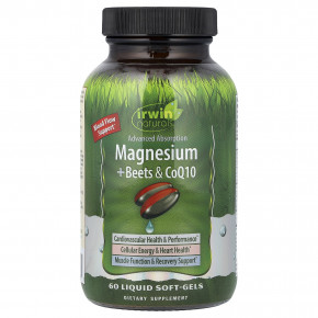 Irwin Naturals, магний со свеклой и коэнзимом Q10, 60 капсул с жидкостью - описание | фото