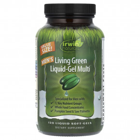 Irwin Naturals, Men's Living Green Liquid-Gel Multi, 120 жидких гелевых капсул в Москве - eco-herb.ru | фото