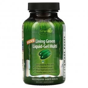 Irwin Naturals, Men's Living Green Liquid-Gel Multi, 90 мягких желатиновых капсул с жидкостью - описание