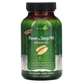 Irwin Naturals, Power to Sleep PM, без мелатонина, 50 желатиновых капсул в Москве - eco-herb.ru | фото