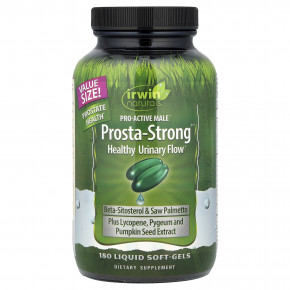 Irwin Naturals, Pro-Active Male, Prosta-Strong®, здоровое мочеиспускание, 180 мягких таблеток - описание | фото