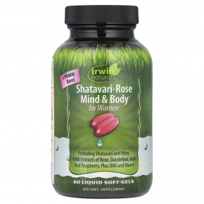 Irwin Naturals, Shatavari-Rose Mind & Body, для женщин, 60 мягких таблеток - описание | фото