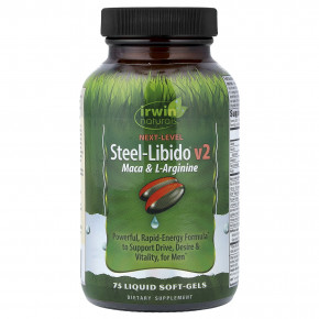 Irwin Naturals, Steel-Libido® V2, мака и L-аргинин, 75 желатиновых капсул - описание | фото