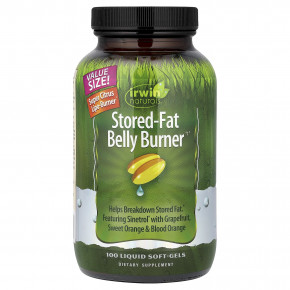 Irwin Naturals, Stored-Fat Belly Burner®, добавка для сжигания жира, 100 желатиновых капсул - описание | фото