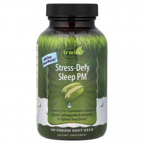 Irwin Naturals, Stress-Defy Sleep PM™, 50 капсул с жидкостью - описание | фото