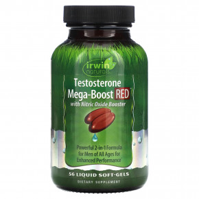 Irwin Naturals, Testosterone Mega-Boost Red, 56 желатиновых капсул в Москве - eco-herb.ru | фото