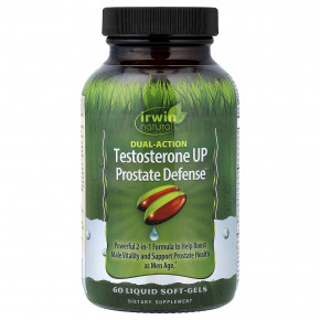 Irwin Naturals, Testosterone UP Prostate Defense™, двойное действие, 60 желатиновых капсул - описание | фото