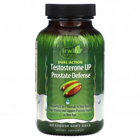 Irwin Naturals, Testosterone UP Prostate Defense, двойного действия, 60 мягких таблеток в Москве - eco-herb.ru | фото