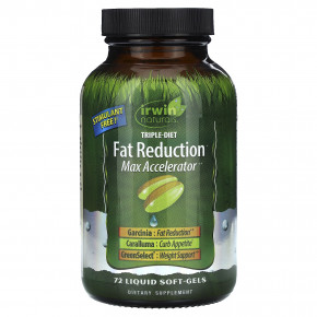 Irwin Naturals, Triple-Diet Fat Restore, Max Accelerator, 72 желатиновых капсулы - описание | фото